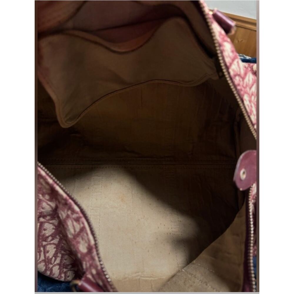 Christian Dior 48 Hour Bag in Burgandy and Leather with COA - Picture 8 of 14